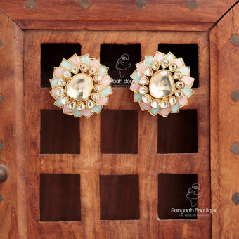 Pastel Pachi Kundan Studs