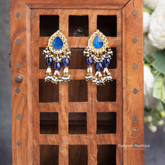 Royal Blue Pachi Kundan