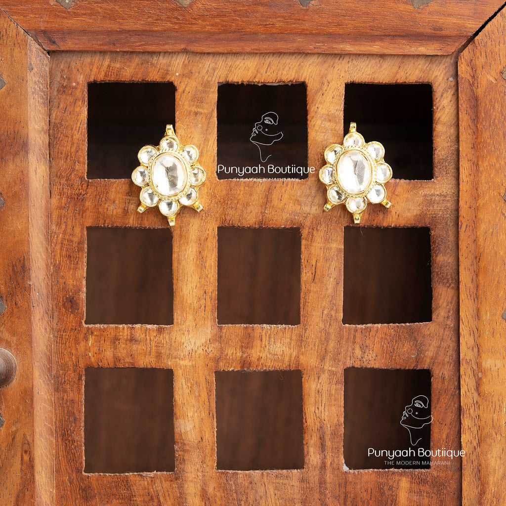 Hot Pachi Kundan Studs