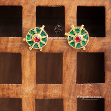 Ruby Green Kundan Studs