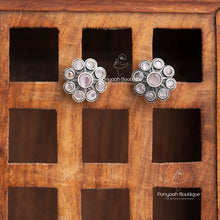 Floral German Silver Studs