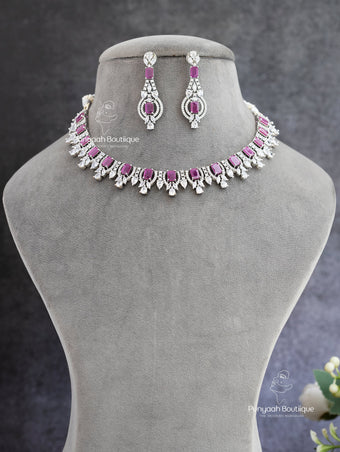 Purple CZ Necklace