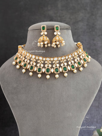 Squared Kundan Choker