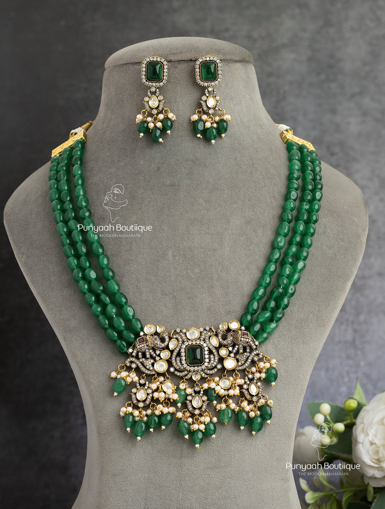 Beaded Kundan Long Necklace