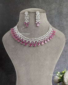 Elegant Pink CZ Necklace