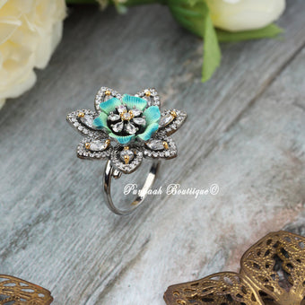 Blue Floral Ring