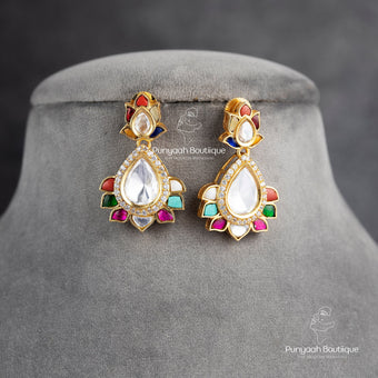 Sterling Navrathan Kundan Earring