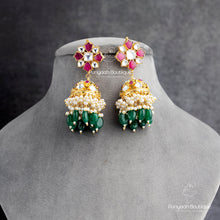 Pachi Kundan Beaded Jhumka