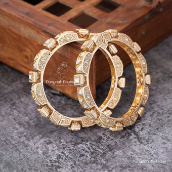 Golden Carved Kada